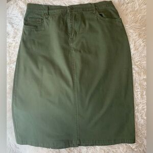Olive Green Women's Pencil Skirt